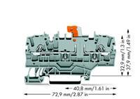WAGO 2002-1971 Scheidingsklem 5.20 mm Spanveer Grijs 50 stuk(s)