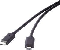 Renkforce USB-kabel USB 3.2 Gen1 (USB 3.0 / USB 3.1 Gen1) USB-C stekker, USB-C stekker 1.00 m Zwart Vergulde steekcontacten RF-4381071