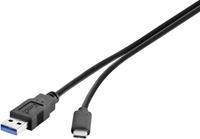 Renkforce USB-kabel USB 3.2 Gen1 (USB 3.0 / USB 3.1 Gen1) USB-A stekker, USB-C stekker 1.00 m Zwart Vergulde steekcontacten RF-4381080