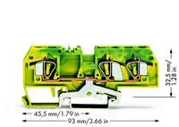 WAGO 282-687/999-950 Aardingsklem 8 mm Spanveer Toewijzing: Terre Groen, Geel 25 stuk(s)