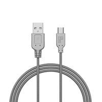 behello Charge and Synch Cable Micro USB 1m Braided Silver - 