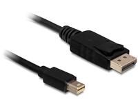 Delock Mini DisplayPort - DisplayPort kabel - versie 1.2 (4K 60 Hz) / zwart - 0,50 meter