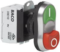 BACO L61QB21A Doppeldrucktaster Frontring Kunststoff, verchromt Grün, Rot 1St. D78165