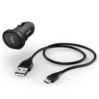 Hama "Picco" Car Charger Kit, micro USB, 1A, charger + charg. cable, 1.4m, black