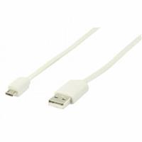 Valueline Micro USB kabel plat (wit 1m) voor o.a. smartphones