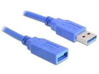 delock USB 3.0 Verlängerungskabel [1x USB 3.0 Stecker A - 1x USB 3.0 Buchse A] 1.00m Blau vergoldet