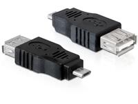 delock USB Micro B (m) naar USB-A (v) OTG adapter - USB2.0 - tot 1A / zwart