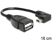 USB-Kabel USB2.0 Typ a - mini b gewink. Bu/St otg (83245) - Delock