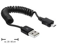 Delock Kabel USB 2.0-A Stecker > USB micro-B Stecker  Spiralkabel