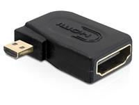 delock Adapter micro HDMI-D St > A Bu seitl. gewinkelt schwarz - 