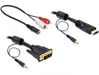 delock HDMI - DVI met analoge audio - 3 meter - 