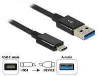 delock USB-C naar USB-A kabel - USB3.1 Gen 2 - tot 3A / zwart - 1 meter