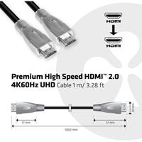 Club3D HDMI Anschlusskabel [1x HDMI-Stecker - 1x HDMI-Stecker] 1.00m Schwarz, Silber