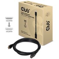 Club3D HDMI Verlängerungskabel [1x HDMI-Stecker - 1x HDMI-Buchse] 3.00m Schwarz
