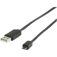valueline Micro USB kabel plat (zwart 1m) voor o.a. smartphones