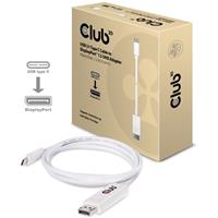 Club3D USB / DisplayPort Anschlusskabel [1x USB 3.1 Stecker C - 1x DisplayPort Stecker] 1.20m Weiß