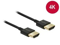 Delock HDMI kabel slimline - 0.25 meter - Zwart - 