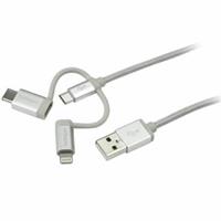 StarTech.com USB Lightning Kabel - USB-C Micro-B Laddekabel - 1m - geflochten