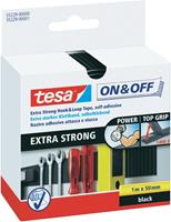 tesa On & Off Klettband Extra Strong, 50 mm x 1 m, schwarz
