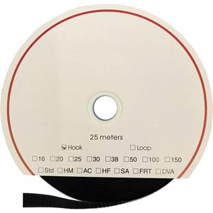 FASTECH T0102099990125 Klittenband Om op te naaien Haakdeel (l x b) 25000 mm x 20 mm Zwart 25 m