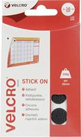 VELCRO® brand VEL-EC60228 Klittenband punten om vast te plakken Haak- en lusdeel (Ãƒ) 16 mm Zwart 16 paar
