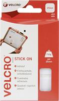 VELCRO® brand VEL-EC60235 Klittenband vierkanten om vast te plakken Haak- en lusdeel (l x b) 25 mm x 25 mm Wit 24 paar