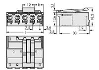 WAGO 2092-3525/002-000 Male behuizing-board 2092 Totaal aantal polen: 5 Rastermaat: 7.50 mm 50 stuk(s)