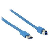 Valueline Platte USB 3.0 A mannelijk naar USB 3.0 B mannelijk kabel 2,00 m blauw