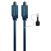 Clicktronic Optische Toslink Kabel - 4mm dik - Verguld - 3 meter - Zwart