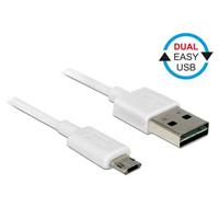 Easy USB 2.0 micro kabel - 1 meter - Wit - Delock