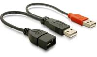Delock Y-kabel 2 x USB 2.0 Type-A male > 1 x USB 2.0 Type