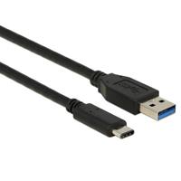Delock USB-A naar USB-C kabel - USB3.1 Gen 2 - tot 3A / zwart - 1 meter