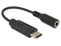 Delock USB-C naar 3,5mm Jack audio adapter - actief / zwart - 0,15 meter