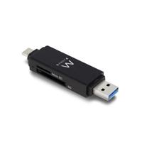 Eminent USB 3.1 C en USB A Kaartlezer Zwart