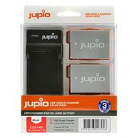 Jupio Kit met 2x Battery LP-E8 1120mAh + USB Single Charger