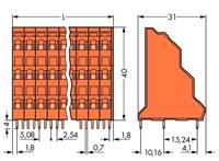 Wago Dreistockklemme 2.50mm² Polzahl 12 Orange 48St.