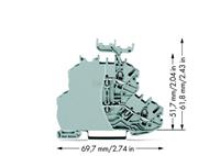Wago Doppelstock-Durchgangsklemme 4.20mm Zugfeder Belegung: L, L Grau 50St.