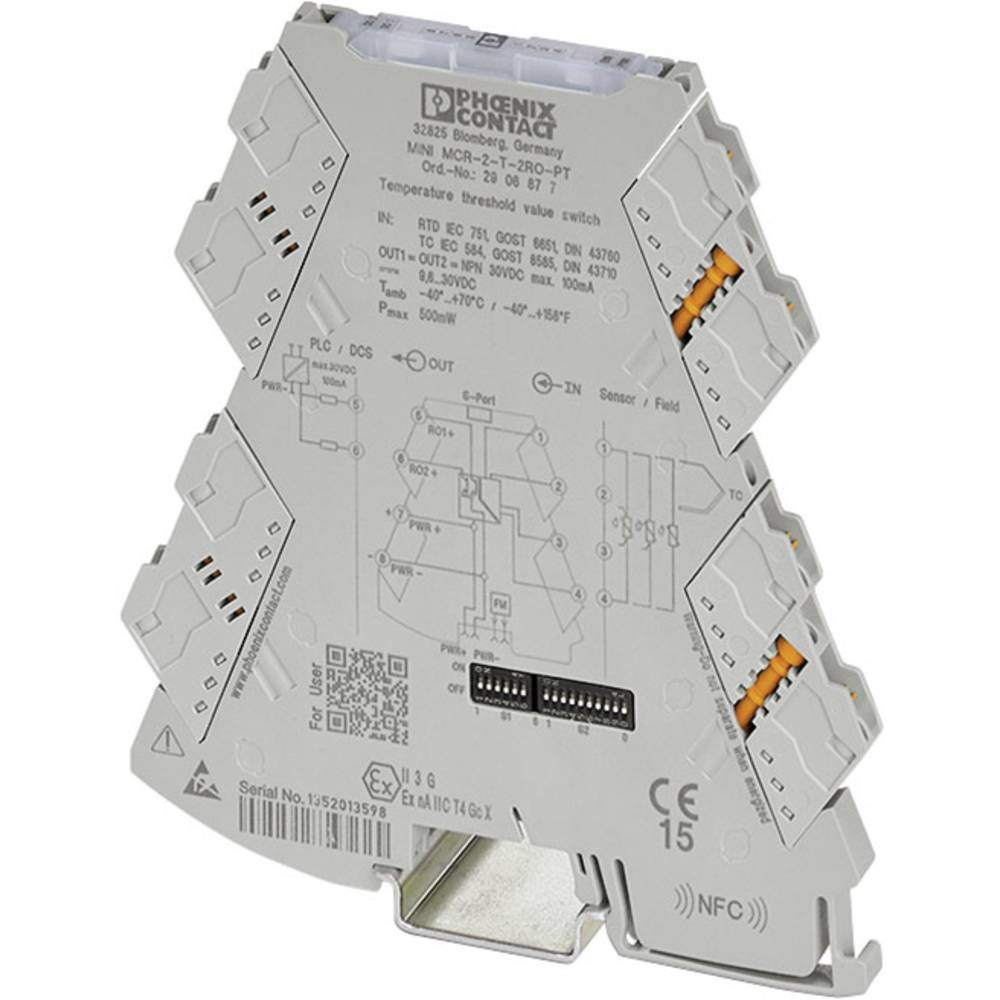 phoenixcontact Phoenix Contact MINI MCR-2-T-2RO-PT 2906877 Grenswaardeschakelaar 1 stuk(s)