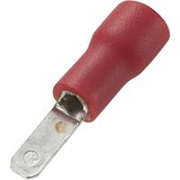 trucomponents Flachstecker Steckbreite: 2.8mm Steckdicke: 0.5mm 180° Teilisoliert Rot 100St
