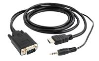 Cablexpert HDMI naar VGA + 3,5mm Jack kabel / zwart - 3 meter
