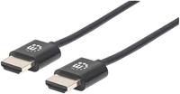 Manhattan HDMI Aansluitkabel HDMI-A stekker, HDMI-A stekker 3.00 m Zwart 394376 HDMI-kabel