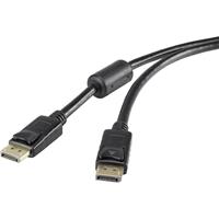 Renkforce DisplayPort Aansluitkabel DisplayPort stekker, DisplayPort stekker 7.50 m Zwart RF-3433994 Vergulde steekcontacten, Met Ferrietkern DisplayPort-kabel