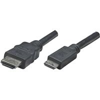 manhattan HDMI Anschlusskabel [1x HDMI-Stecker - 1x HDMI-Stecker C Mini] 1.80m Schwarz