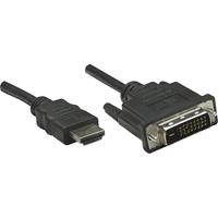 manhattan DVI / HDMI Anschlusskabel [1x HDMI-Stecker - 1x DVI-Stecker 24+1pol.] 3.00m Schwarz