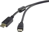 renkforce DisplayPort / HDMI Anschlusskabel [1x DisplayPort Stecker - 1x HDMI-Stecker] 1.80m Schwarz