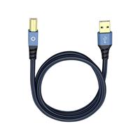USB 2.0 Kabel [1x USB 2.0 stekker A - 1x USB 2.0 stekker B] 10 m Blauw Vergulde steekcontacten Oehlbach USB Plus B