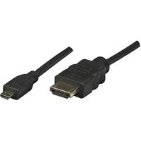 manhattan HDMI Anschlusskabel [1x HDMI-Stecker - 1x HDMI-Stecker D Micro] 2.00m Schwarz