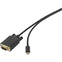 renkforce USB / VGA Anschlusskabel [1x USB-C™ Stecker - 1x VGA-Stecker] 1.80m Schwarz