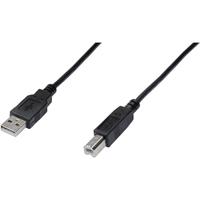 Digitus ASSMANN Electronic 1.8m USB 2.0 1.8m USB A USB B Mannelijk Mannelijk Zwart USB-kabel
