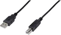 digitus USB 3.0 Anschlusskabel [1x USB 2.0 Stecker A - 1x USB 3.0 Stecker B] 1.00m Schwarz Rund, dop